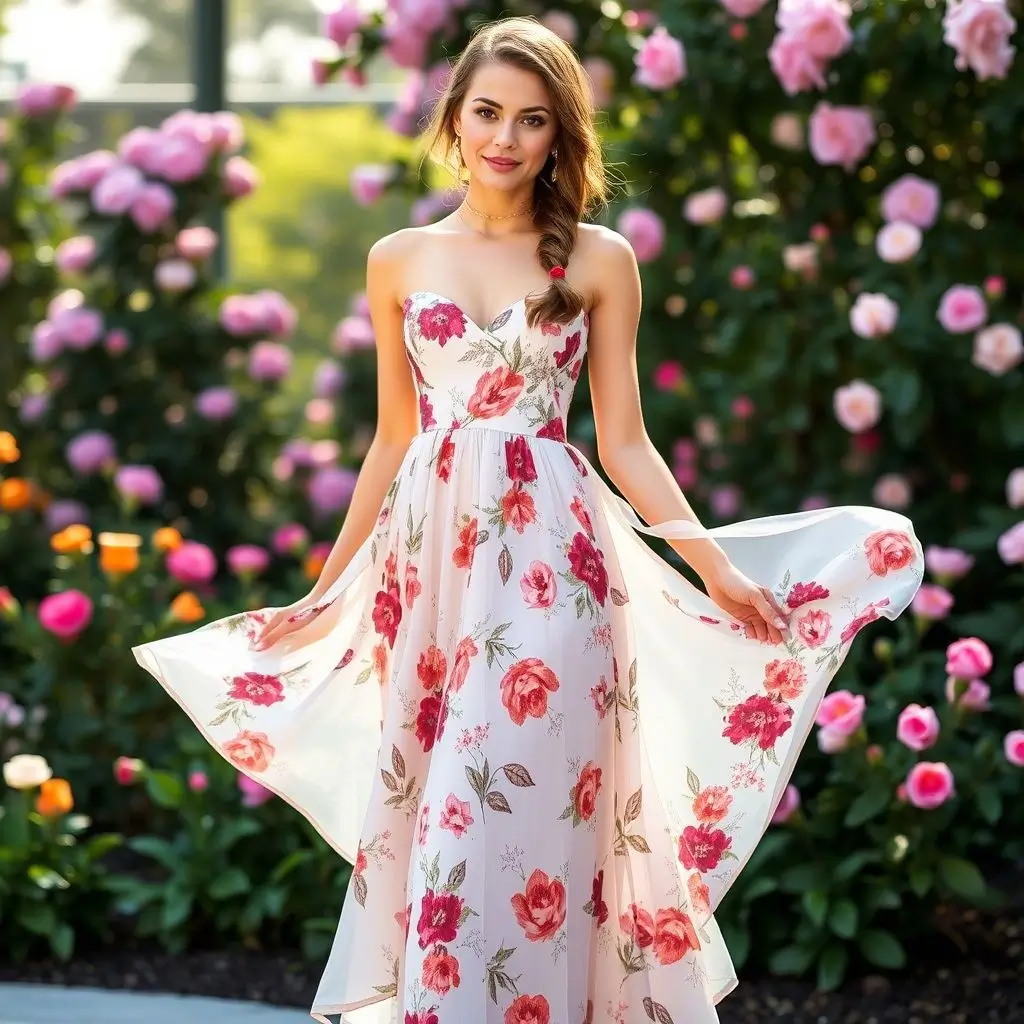 Floral Print Prom Dress