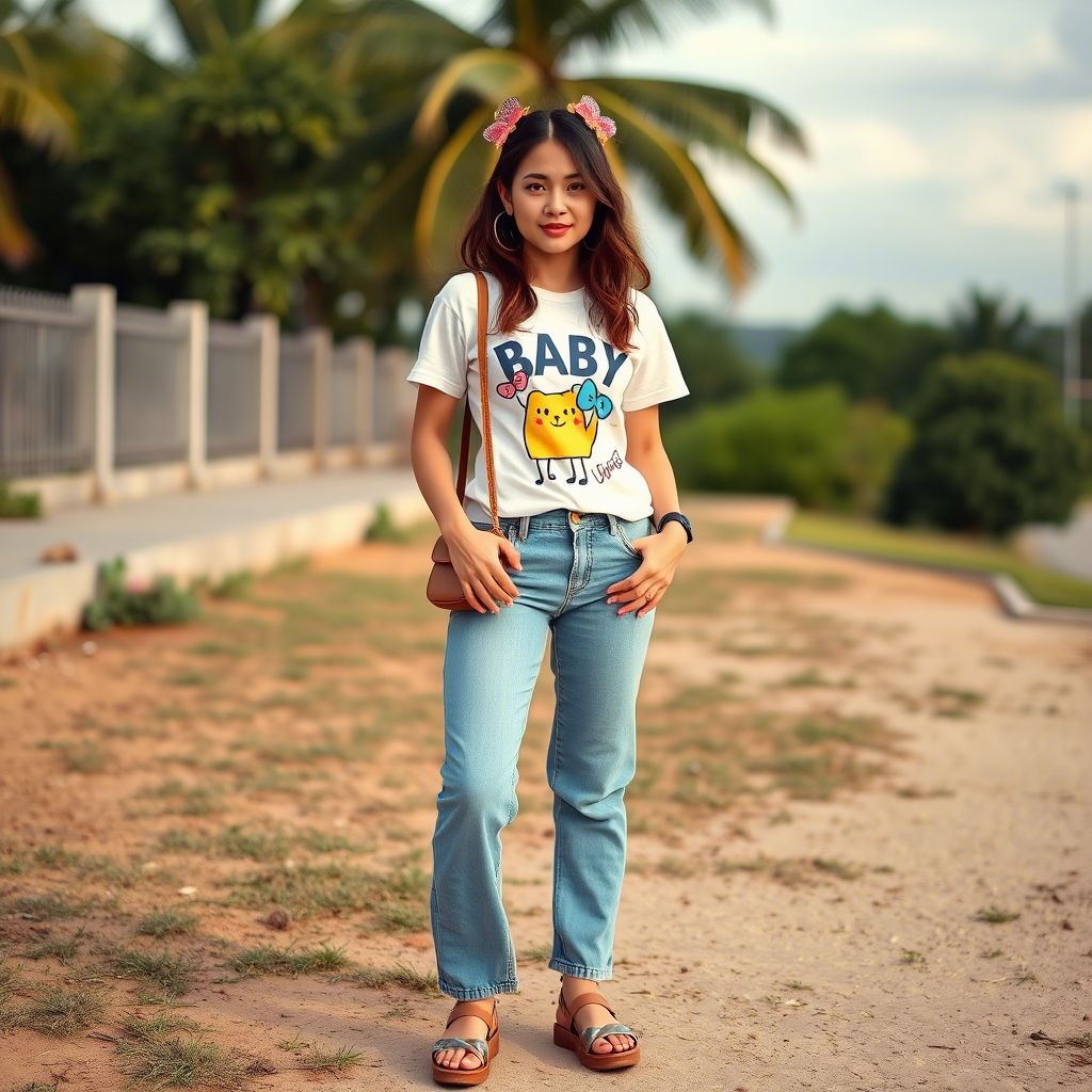 Baby Tee & Low-Rise Jeans