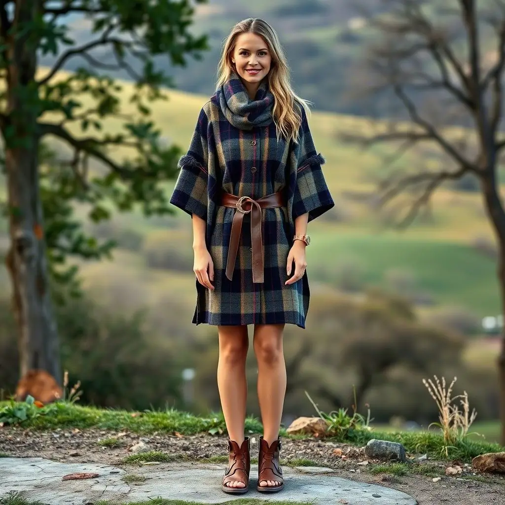 Celtic-Inspired Wool Tunic & Belted Cloak 