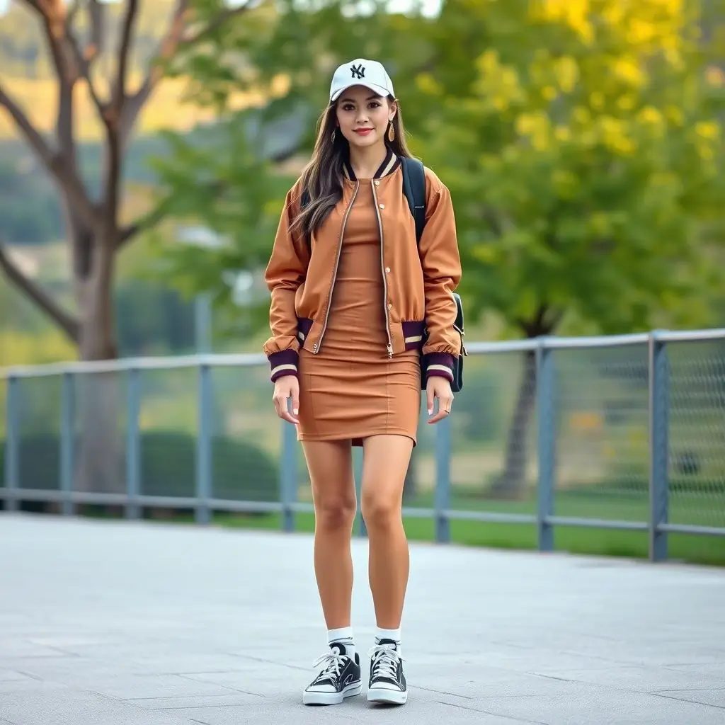 Bomber Jacket and Tennis Dress Combo