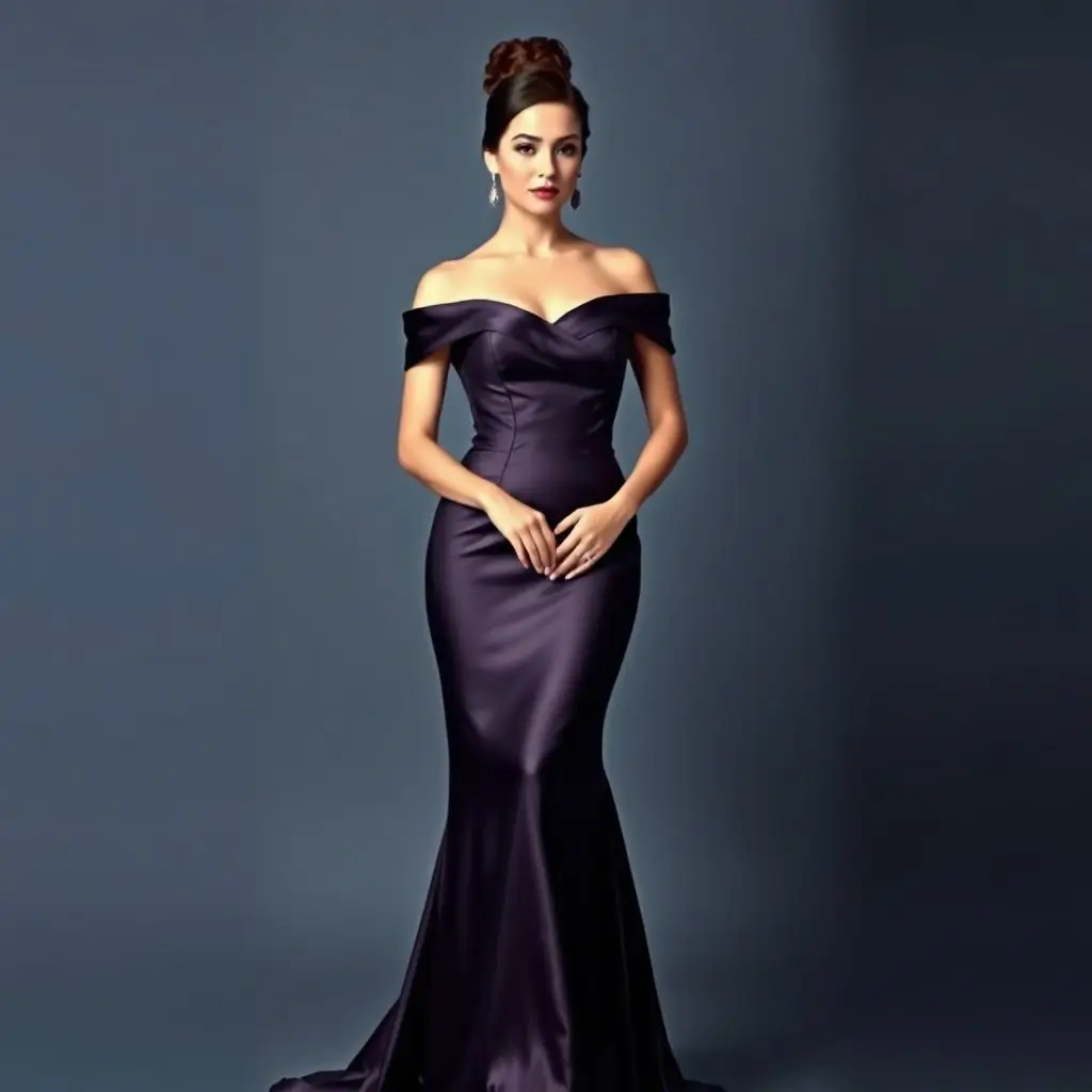 Regal Off-Shoulder Gown