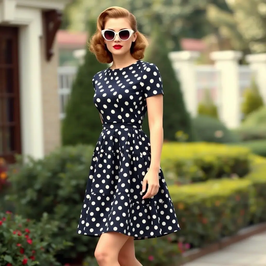 Polka Dot Swing Dress & Cat-Eye Sunglasses