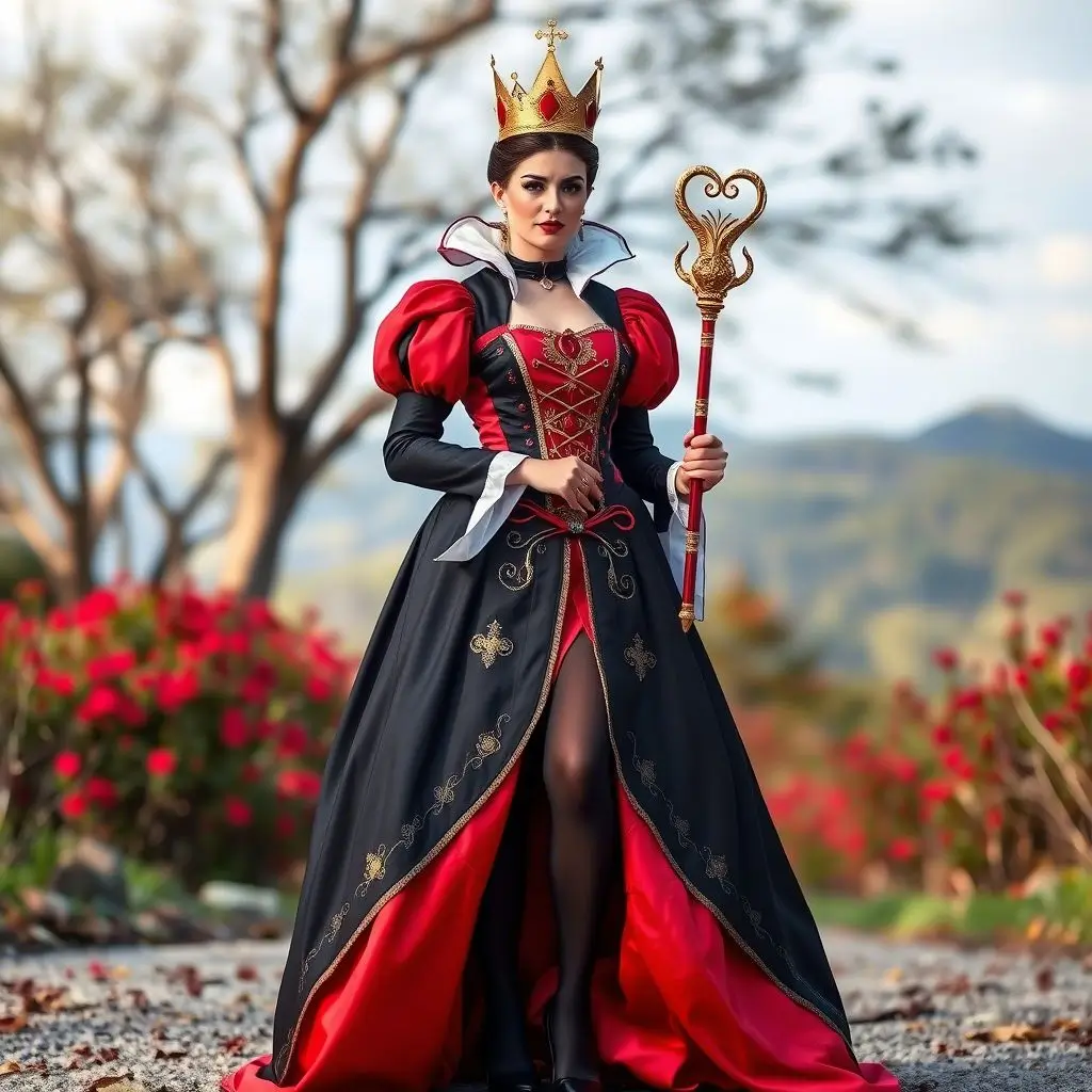 The Red Queen's Regal Attire