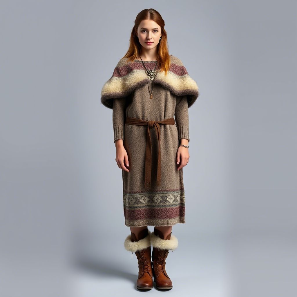 Scandinavian-Inspired Wool Dress & Cape