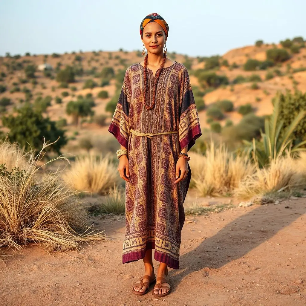 Tribal-Inspired Handwoven Kaftan